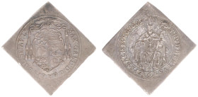 Austria - Salzburg - Max Gandolph (1668-1687) - 1/6 Taler klippe 1669 (KM, Zöttl2019, Pr.1675) - Obv: Cardinal's hat above oval shield / Rev: St. Rupe...