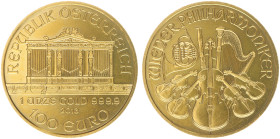 Austria - 2. Republic (1945- ) - 100 Euro 2004 - Wiener Philharmoniker (KM3095, Fr.B5) - Obv: The Golden hall organ / Rev: Instruments of the Wiener P...