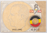 Belgium - Boudewijn I (1951-1993) - 10 Ecu 1990 - 60th Birthday Boudewijn (KM176, Aern.9) - Obv: Head left / Rev: Value within circle of stars - Gold ...