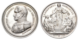 Belgium - Medals & Tokens - 1849 - Medal 'Epidémie de choléra' by J. Braemt (Brettauer 1679) - Obv. Portrait Leopold I left / Rev. Belgica standing wi...