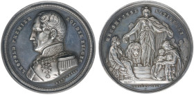 Belgium - Medals & Tokens - 1849 - Medal 'Epidémie de cholera' by L.J. Hart - Obv. Uniformed bust Leopold I / Rev. Belgica with lion standing between ...