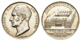 Belgium - Medals & Tokens - 1849 - Medal 'Restauration du palais des princes-évêques de Liège' by C. Jéhotte - Obv. Bust of Leopold I right / Rev. Vie...