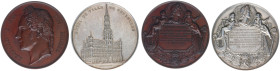 Belgium - Medals & Tokens - 1852 - Prizemedal 'Grand Concours de chant d'ensemble' by L. Wiener - Obv. City hall of Bruxelles / Rev. 8-line inscriptio...