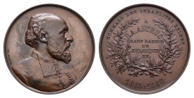 Belgium - Medals & Tokens - 1880 - Medal 'E.A. Astrug, grand rabbin de Belgique' by Ch. Wiener- bronze 51 mm - XF - Scarce