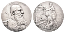 Belgium - Medals & Tokens - 1909 - Medal 'Overlijden Leopold II' by F. Vermeylen - Obv. Bust right / Rev. Tomb where a Belgian lays a wreath and a Con...