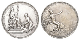 Belgium - Medals & Tokens - 1922 - Medal 'Centenaire de la Société Générale de Belgique' by G. Devreese (Vancraenbroeck 56) - Obv. The Bank as a woman...