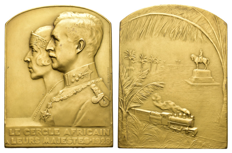 Belgium - Medals & Tokens - 1928 - Medal 'Voyage des souverains au Congo' by G. ...