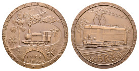 Belgium - Medals & Tokens - 1956 - Medal '50 year anniversary of the Union Minière du Haut-Katanga' by G.A. Brunet - Obv. Technique teacher with three...