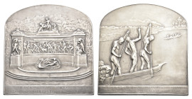 Belgian Congo - Medals & Tokens - 1930 - Plaquette 'Mémorial Congolais de Léopold II' by G. Devreese (VanCraen.79) - Obv. Monument, erected by Vingott...