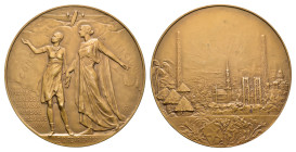Belgian Congo - Medals & Tokens - 1937 - Medal 'Edmond Thieffry - 1st air connection Belgium-Congo in 1925' by Ch. Samuel (VanCraen.130) - Obv: Congol...