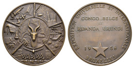 Belgian Congo - Medals & Tokens - 1958 - Medal 'Exposition Universelle et Internationale Congo Belge et Ruanda Urundi' by G.A. Brunet (vanCraen.193) -...