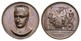France - Medals, Tokens & Jetons - 1798 - Medal 'conquête de l’Egypte' by J. Touannon - Obv. Portrait Bonaparte half left under lotus crown / Rev. Nap...
