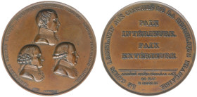 France - Medals, Tokens & Jetons - 1802 - Medal 'Promulgation du traité d'Amiens' by Jeuffroy - Obv. Busts of the three consuls / Rev. Text - bronze 6...