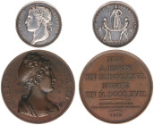 France - Medals, Tokens & Jetons - 1804 - Medal 'Coronation of Napoleon' by Andrieu - Obv. Portrait left / Rev. Napoleon carried on the shield - silve...