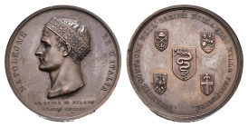 France - Medals, Tokens & Jetons - 1805 - Medal 'Napoleon couronné à Milan' by L. Manfredini, Milan Mint - Obv. Portrait Bonaparte left wearing Iron C...