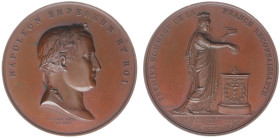 France - Medals, Tokens & Jetons - 1809 - Medal 'Paix de Schönbrunn - ville de Strasbourg' by J.P. Droz - Obv. Portrait Napoleon right - Rev. City god...