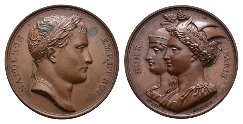France - Medals, Tokens & Jetons - 1809 - Medal 'Unification de France et Rome' ...