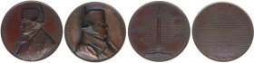 France - Medals, Tokens & Jetons - 1810 - Two medals 'Translation des cendres de Napoléon' by E. Rogat - Obv. Bust Napoleon with cloak and hat/ Rev. T...