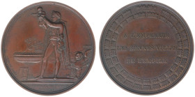 France - Medals, Tokens & Jetons - 1811 - Medal 'Baptême du Roi de Rome' by Andrieu - Obv. Napoleon holds his son over cradle / Rev. Text wirthin a ci...