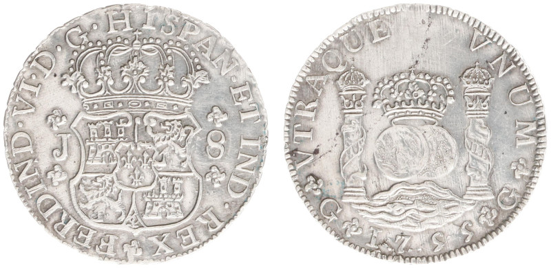 Guatemala - Ferdinand VI (1746-1759) - 8 Reales 1755-J (KM18, AC.431) - Obv: Cro...