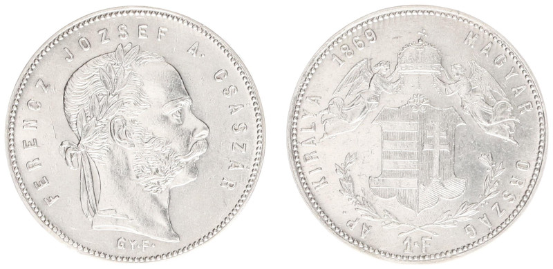 Hungary - Franz Joseph I (1848-1916) - Forint 1869-GYF, Karlsburg (KM449.2, Her....