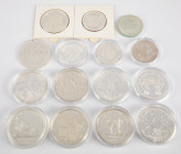 Coins world in boxes - Africa - Lot with many modern silver mainly Proof coins of Congo, Zaire, Togo, Sudan etc., many in capsules etc.