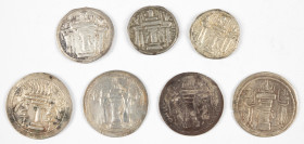 Coins world in boxes - Arabian Empires - Lot of 7 coins: Sasanian Empire, featuring AR drachms from the reigns of Ardashir I, 224-242 (Göbl SN III/2),...
