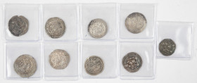 Coins world in boxes - Arabian Empires - Lot of 9 coins: Sasanian Empire, featuring AR drachms from the reigns of Bahram V, 420 – 438 (Göbl SN I/1), Y...