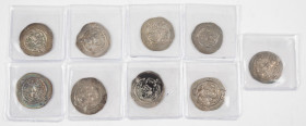 Coins world in boxes - Arabian Empires - Lot of 9 coins: Sasanian Empire, featuring AR drachms from the reigns of Khusrow I, 531-579 (Göbl SN Ia/1, Gö...