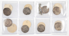 Coins world in boxes - Arabian Empires - lot with 8 coins: Umayyad dirhams (2), Wasit, AH120, temp. Hisham (A-137); Ardashir Khurra, AH132, with small...