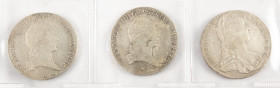 Coins world in boxes - Austria - Small lot with 3x Austria Talers: Franz II 1806-A & 1822-A and Maria Theresia 1780
