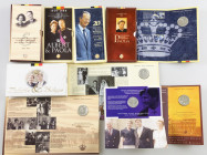 Coins world in boxes - Belgium - Box with silver 250 Franc coins in proof: 1995, 1996(4), 1997(2), 1998(7), 1999 Albert & Paola(4) and 1999 Mathilde &...