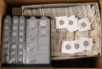 Coins world in boxes - Belgium - Collection with Belgian coins in 3 smaller boxes, sorted after type and year in cardboard holders, with description, ...
