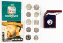 Coins world in boxes - Belgium - Box with Belgian silver coins - Francs and some euro coins in original packaging - 13 pcs.