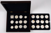 Coins world in boxes - China - Cassette with 11x 10 Yuan 2008 Beijing Olympics with multicolor designs - Proof in orig. box with COA, added many other...
