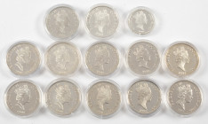 Coins world in boxes - Cook Islands - Lot consisting of 10 and 50 Dollars '500 Years of America', in total 13 pcs.