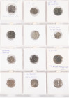 Coins world in boxes - Crusader States - Small lot with 12 Crusader coins with Follis, Demi-Gros, Denier etc. of various rulers (Charles II, Bohemund ...