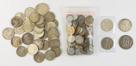 Coins world in boxes - Czechoslovakia - Small box with Czechoslovakian coins incl. 25 - 100 Korun 1955, 100 Korun 1976, etc., many silver and attracti...
