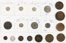 Coins world in boxes - Egypt - Lot with 18 coins Egypt incl. AR Para (pierced) AH1115 (KM 69); AR Medin AH1143 (KM82.1); AE Jadid AH1143 (ZENO349158);...