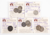Coins world in boxes - Egypt - Lot with 10 coins (Mahmud I, 1730-54): Mangir AH1143 (KM81, Dam.24MS-M1b) - VG / 3x AR Para AH1143xii (KM82.1, Dam.24MS...