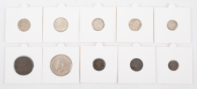 Coins world in boxes - England - Small lot with maundy money coins in nice condition and some other silver coins - 10 pcs.