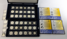 Coins world in boxes - Euro's - Box with silver Euro coins incl. Portugal, Spain, France, Germany, Austria, Belgium, Hungary, Malta, etc., 43 pcs.