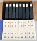 Coins world in boxes - Euro's - Big box with 8 albums Euro coins sorted after year and country, cannot be shipped