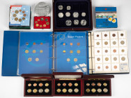 Coins world in boxes - Euro's - Box with Euro sets, Euro coins in albums and silver Euros incl. Monaco, France, Finland, Benelux, San Marino, Netherla...