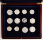 Coins world in boxes - Euro's - Box with silver proof Euro's incl. Luxembourg, Germany, Finland, France, Ireland, Portugal, etc., 12 pcs.