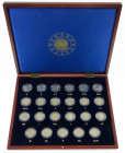 Coins world in boxes - Euro's - Box with 3 albums Euro coins, World coins and 1 box 2 Euro coins incl. France, Spain, Germany, Greece, Canada, Cuba, B...