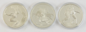 Coins world in boxes - Euro's - Small lot with Greek silver 10 Euro 2004 Olympics in orig. box with certificate, 3 pcs.
