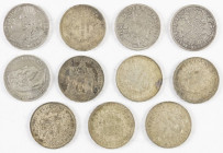 Coins world in boxes - France - Small lot with appr. 11 pcs. silver 5 Francs 1836-1877