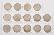 Coins world in boxes - France - Nice lot with 14 Louis-Philippe 5 francs coins (barehead and laureate) - no doubles - some are cleaned - all in XF con...