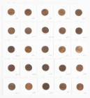 Coins world in boxes - France - Nice collection of 2 centimes coins - Type Napoleon III, Céres et Marianne - a.o. 1853W, 1894A and 1900 - mainly in go...